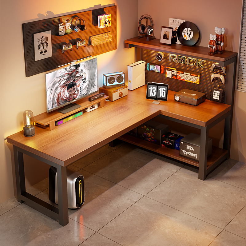 Tablet Lap Desk - Modern Corner Computer Desk L-shaped Hole