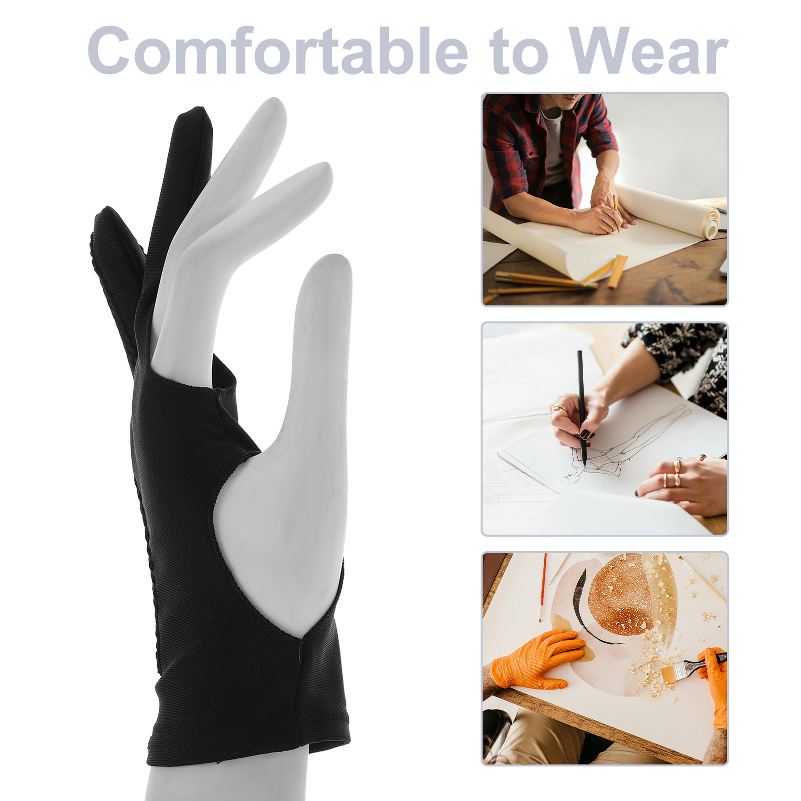 4Pcs Drawing Glove Two Finger  - đánh giá và giá Drawing Glove Artist